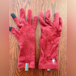 Smartwool red wool gloves size small like new!